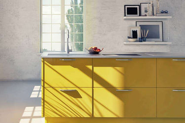 Bright Yellow matte interieurfolie sfeerbeeld vrolijk interieur