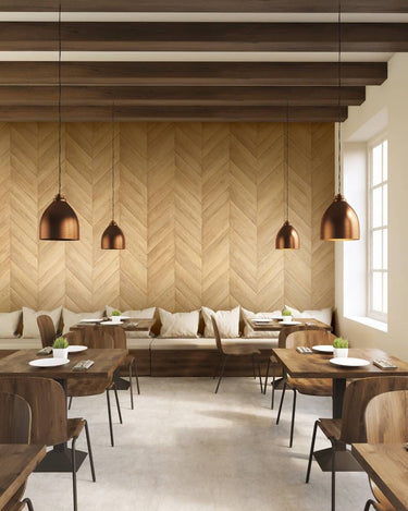 Chevron Oak houtlook interieurfolie toegepast in interieur