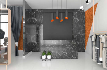Copper Disco glitter interieurfolie toegepast in interieur