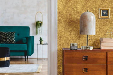 Gold Disco glitter interieurfolie toegepast in interieur