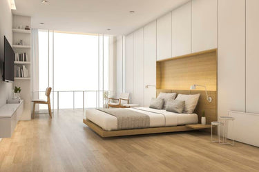 Line Beige Pine houtlook interieurfolie toegepast in interieur