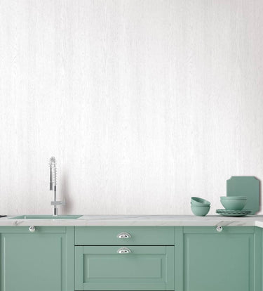 Off White Painted houtlook interieurfolie toegepast in interieur