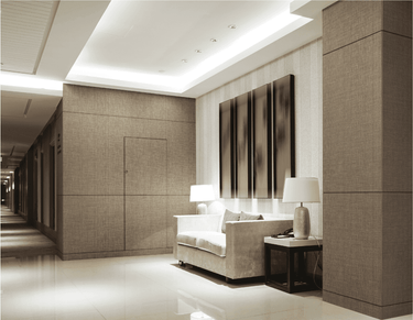 Silver en Brown Lined textiellook interieurfolie toegepast in interieur