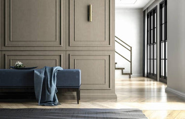 Tan Grey Painted houtlook interieurfolie toegepast in interieur